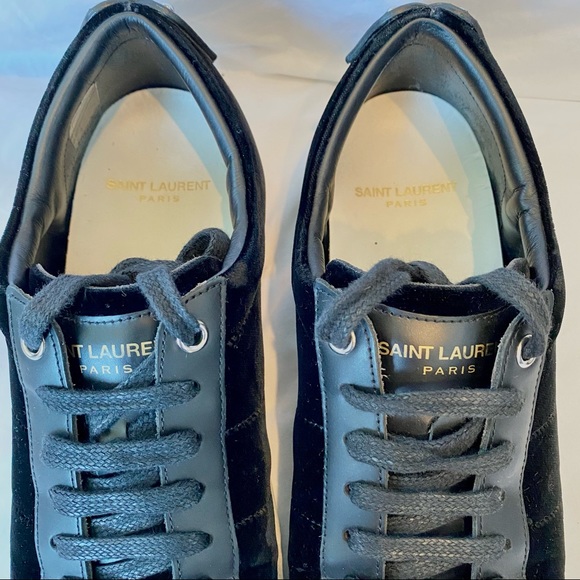 Saint Laurent Velvet & Leather Sneakers - Picture 9 of 13